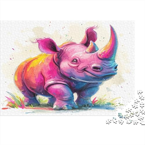 Rhinoceros 1000 Teile Puzzle, Puzzles Für Erwachsene, 1000 Teile Puzzlespiel Für Jugendliche & Erwachsene Puzzlespiel Puzzel 1000pcs (75x50cm) von BBQYNVKJR