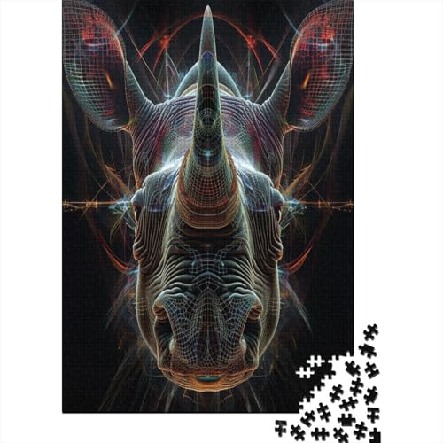 Rhinoceros Puzzle 1000 Teile Puzzle Für Erwachsene Und Kinder Ab 14 Jahren Puzzel 1000pcs (75x50cm) von BBQYNVKJR