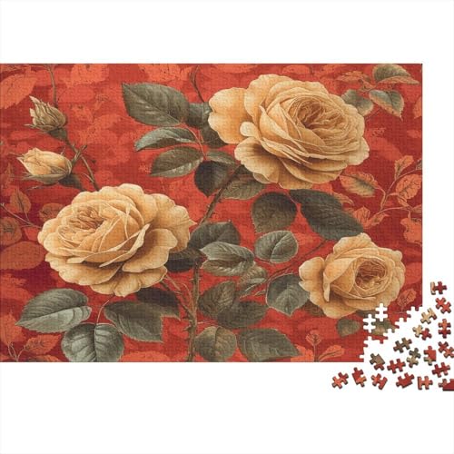 Rose Puzzle 1000 Teile,für Erwachsene, Impossible Puzzle,farbenfrohes Legespiel,Geschicklichkeitsspiel Für Die Ganze Familie,Erwachsenenpuzzle Puzzel 1000pcs (75x50cm) von BBQYNVKJR