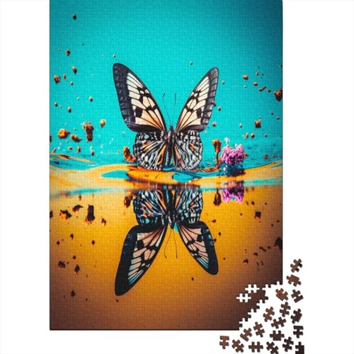 Schmetterling 1000 Stück Puzzles Für Erwachsene Teenager Stress Abbauen Familien-Puzzlespiel 1000-teiliges Puzzle Kinder Lernspiel Spielzeug Geschenk Puzzel 1000pcs (75x50cm) von BBQYNVKJR