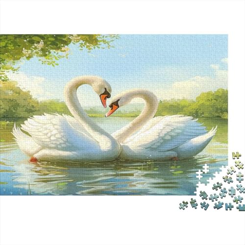 Schwan 1000 Stück Puzzles Für Erwachsene Teenager Stress Abbauen Familien-Puzzlespiel 1000-teiliges Puzzle Kinder Lernspiel Spielzeug Geschenk Puzzel 1000pcs (75x50cm) von BBQYNVKJR