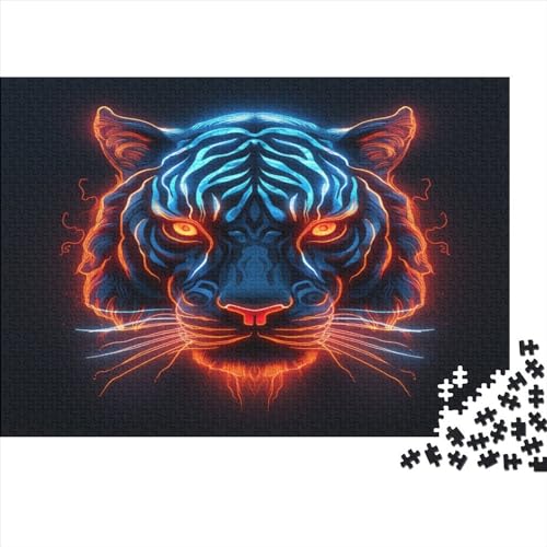 Tiger Puzzle 1000 Teile Puzzles Für Erwachsene Lernspiel Herausforderungsspielzeug 1000-teilige Puzzlespiel Für Erwachsene Kinder Puzzel 1000pcs (75x50cm) von BBQYNVKJR