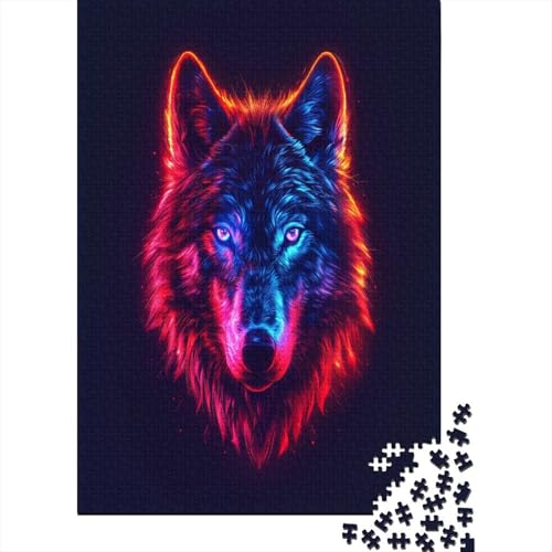 Wolf 1000 Stück Puzzles Für Erwachsene Teenager Stress Abbauen Familien-Puzzlespiel 1000-teiliges Puzzle Kinder Lernspiel Spielzeug Geschenk Puzzel 1000pcs (75x50cm) von BBQYNVKJR