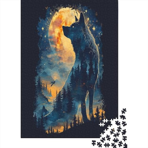 Wolf 1000 Stück Puzzles Für Erwachsene Teenager Stress Abbauen Familien-Puzzlespiel 1000-teiliges Puzzle Kinder Lernspiel Spielzeug Geschenk Puzzel 1000pcs (75x50cm) von BBQYNVKJR