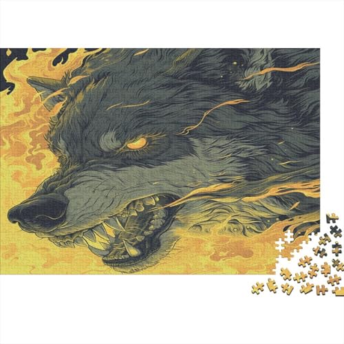 Wolf 1000 Teile,Impossible Puzzle,Geschicklichkeitsspiel Für Die Ganze Familie, Erwachsenen Puzzlespiel Puzzel 1000pcs (75x50cm) von BBQYNVKJR