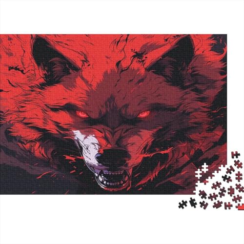 Wolf Puzzle 1000 Teile,für Erwachsene, Impossible Puzzle,farbenfrohes Legespiel,Geschicklichkeitsspiel Für Die Ganze Familie,Erwachsenenpuzzle Puzzel 1000pcs (75x50cm) von BBQYNVKJR