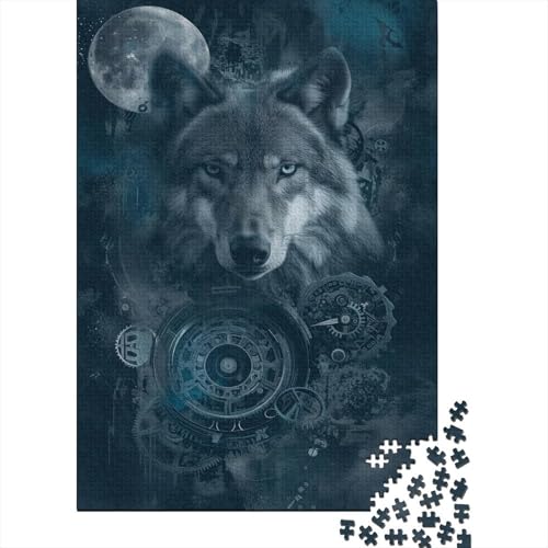 Wolf Puzzle 1000 Teile Puzzles Für Erwachsene Lernspiel Herausforderungsspielzeug 1000-teilige Puzzlespiel Für Erwachsene Kinder Puzzel 1000pcs (75x50cm) von BBQYNVKJR