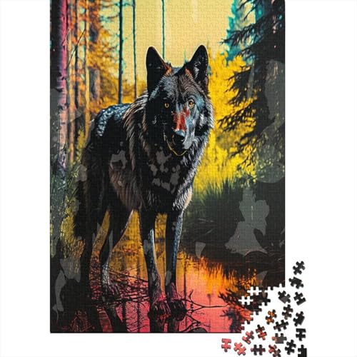 Wolf Puzzle 1000 Teile Puzzles Für Erwachsene Lernspiel Herausforderungsspielzeug 1000-teilige Puzzlespiel Für Erwachsene Kinder Puzzel 1000pcs (75x50cm) von BBQYNVKJR