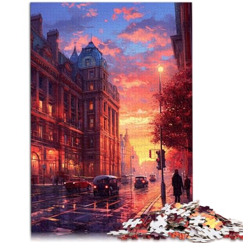 Mikro-Schwierigkeitspuzzle London Retro Synthwave Puzzle für Erwachsene, 1000 Teile, 50 x 75 cm, Holzpuzzle für Erwachsene und Kinder ab 14 Jahren, Spielzeug-Wanddekoration von BBVNFLIR