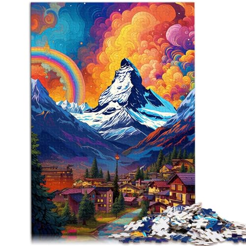 Puzzle Erwachsene Zermatt bunt für Erwachsene 1000 Teile Puzzle Geschenke 50x75cm Holzpuzzle Jugendliche und Kinder Familienspiele Weihnachten Geburtstagsgeschenke von BBVNFLIR