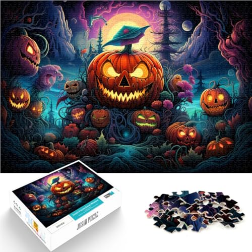 Puzzle-Geschenk, Halloween-Fantasie-Kürbis, 1000-teiliges Puzzle für Erwachsene, 50 x 75 cm, Holzpuzzle für Erwachsene und Kinder ab 14 Jahren, Heimdekoration von BBVNFLIR