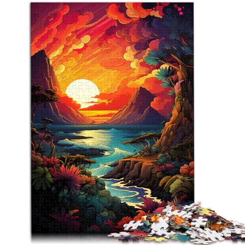 Puzzle-Geschenk, Magische Sonnenuntergangslandschaft, Puzzle für Erwachsene, 1000 Teile, 50 x 75 cm, Holzpuzzle für Erwachsene und Kinder ab 14 Jahren, Spiele, Spielzeug, Geschenk von BBVNFLIR