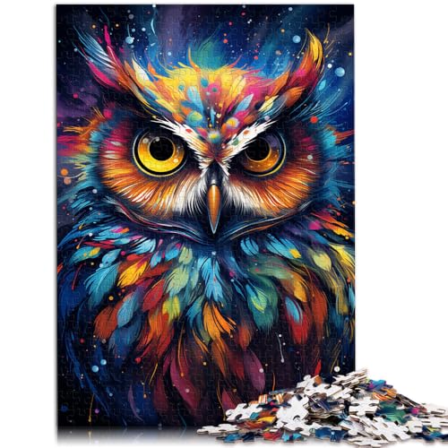 Puzzle-Geschenk, Malerei, farbige Eule, 1000-teiliges Puzzle für Erwachsene, 50 x 75 cm, Holzpuzzle für Erwachsene und Kinder ab 14 Jahren, gutes Geschenk für Erwachsene und Kinder von BBVNFLIR