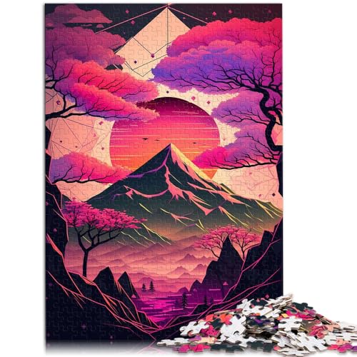 Puzzle-Geschenk, japanische geometrische Neonkunst, 1000 Teile, Puzzle für Erwachsene und Kinder, 50 x 75 cm, Holzpuzzle ab 14 Jahren, Familienunterhaltungsspielzeug von BBVNFLIR