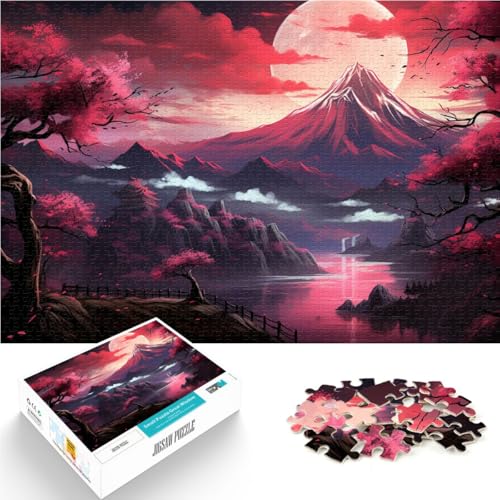 Puzzle Japanische Kirschblüten-Landschaftskunst, Puzzle 1000 Teile für Erwachsene und Kinder, 50 x 75 cm, Holzpuzzle für Erwachsene und Kinder ab 14 Jahren von BBVNFLIR