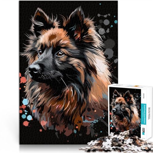 Puzzle Keeshond-Hundekunst für Erwachsene, 1000 Teile, Puzzle, 50 x 75 cm, für Erwachsene und Kinder ab 14 Jahren, Puzzlespiele, Spielzeug, Geschenk von BBVNFLIR