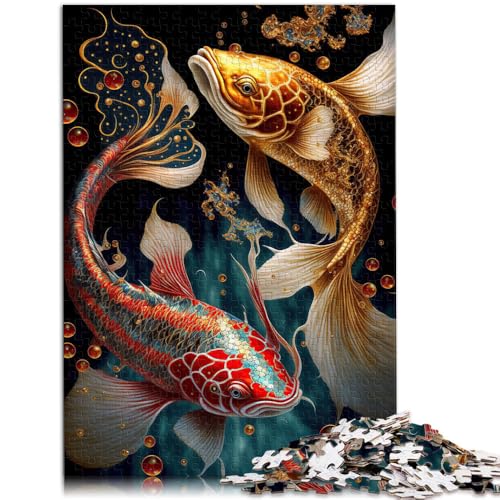 Puzzle Koi-Fisch Ying Yang 1000-teiliges Puzzle 50x75cm Holzpuzzle für Erwachsene Geschenke Dekomprimierendes geistiges Lernspielzeug von BBVNFLIR