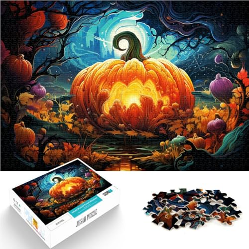 Puzzle Kürbis in der Halloween-Nacht, für Erwachsene, 1000 Teile, Puzzle-Geschenke, 50 x 75 cm, geeignet für Erwachsene und Jugendliche ab 14 Jahren, zum Stressabbau von BBVNFLIR