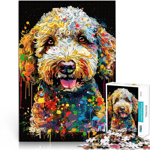 Puzzle Lagotto Romagnolo Hund Kunstpuzzle für Erwachsene 1000 Teile 50x75cm Holzpuzzle für Erwachsene und Kinder ab 14 Jahren Lernpuzzle von BBVNFLIR