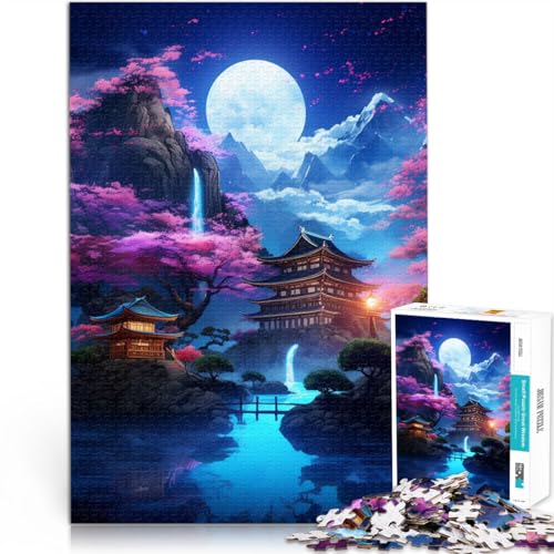 Puzzle Landschaftspuzzle im japanischen Stil für Erwachsene und Kinder, 1000 Teile, 50 x 75 cm, Holzpuzzle, geeignet für Kinder ab 14 Jahren, zum Stressabbau von BBVNFLIR