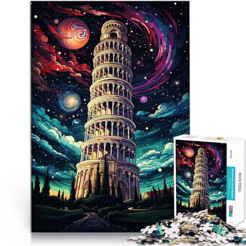 Puzzle Schiefer Turm von Pisa 1000 Teile Puzzle 50x75cm Holzpuzzle Geeignet für Erwachsene und Kinder ab 14 Jahren Spielzeug Wanddekoration von BBVNFLIR