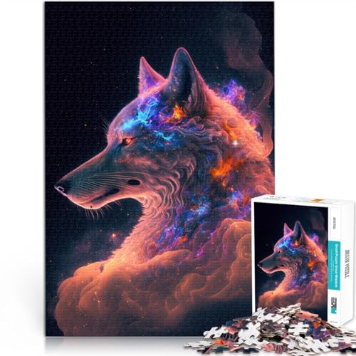 Puzzle Space Fox 1000 Teile für Erwachsene 50x75cm Holzpuzzle für Erwachsene Familie Schwierige Schwere Puzzles für Frauen Männer von BBVNFLIR