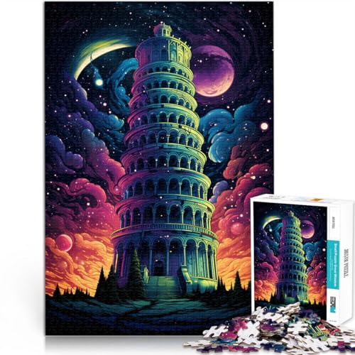 Puzzle für Erwachsene, Der Schiefe Turm von Pisa, 1000 Teile, Puzzle für Erwachsene, 50 x 75 cm, Holzpuzzle für Jugendliche und Kinder, Lernspiel, Herausforderungsspielzeug von BBVNFLIR