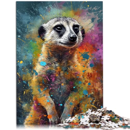 Puzzle für Erwachsene, Erdmännchen-Malerei, 1000-teiliges Puzzle für Erwachsene, 50 x 75 cm, Holzpuzzle für Erwachsene und Kinder, Lernspiele für zu Hause, DIY-Spielzeug von BBVNFLIR