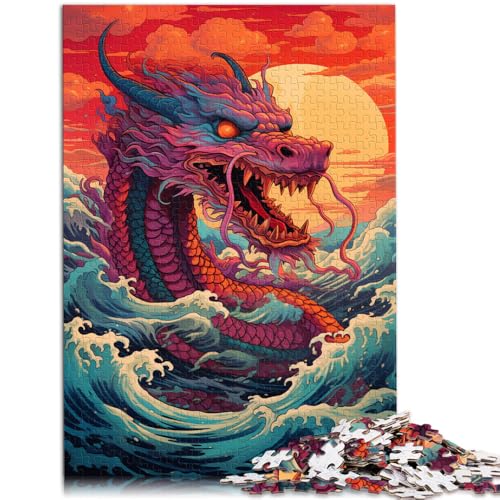 Puzzle für Erwachsene, Illustration eines riesigen chinesischen Drachen. Puzzle 1000 Teile, 50 x 75 cm, für Erwachsene und Kinder ab 14 Jahren, Spielzeug-Wanddekoration von BBVNFLIR