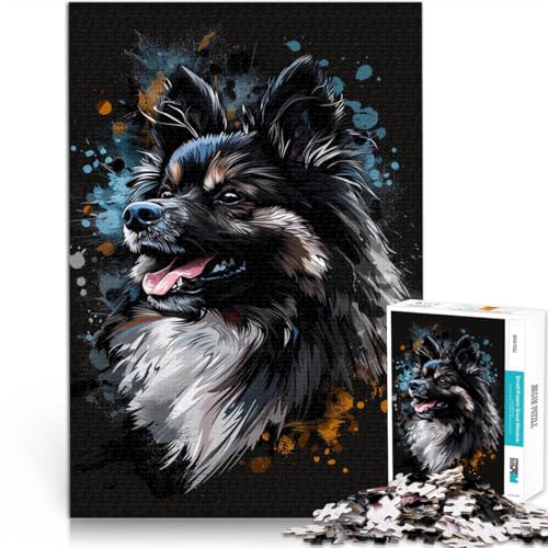 Puzzle für Erwachsene, Keeshond-Hund, Kunstpuzzle, 1000 Teile, für Erwachsene, 50 x 75 cm, für Erwachsene und Kinder ab 14 Jahren, pädagogisches Stressabbau-Spielzeugpuzzle von BBVNFLIR