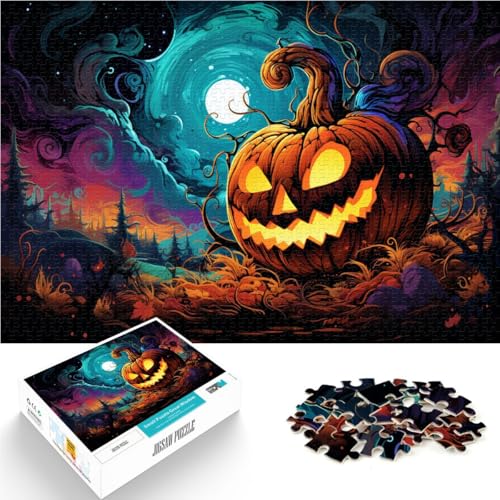 Puzzle für Erwachsene, Kürbis in der Halloween-Nacht, 1000-teiliges Puzzle, Lernspiele, 50 x 75 cm, Holzpuzzle, geeignet für Kinder ab 14 Jahren, Spiele, Spielzeug, Geschenk von BBVNFLIR