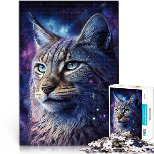 Puzzle für Erwachsene, Luchs, Tier-Galaxie, für Erwachsene, Puzzle 1000 Teile, 50 x 75 cm, Holzpuzzle für Erwachsene und Kinder ab 14 Jahren, Lernspiel für Erwachsene von BBVNFLIR