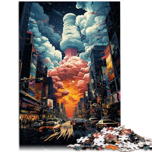 Puzzle für Erwachsene, Neonmalerei, New York Times Square, Puzzle für Erwachsene, 1000 Teile, 50 x 75 cm, Holzpuzzle, geeignet für Erwachsene und Kinder ab 14 Jahren von BBVNFLIR