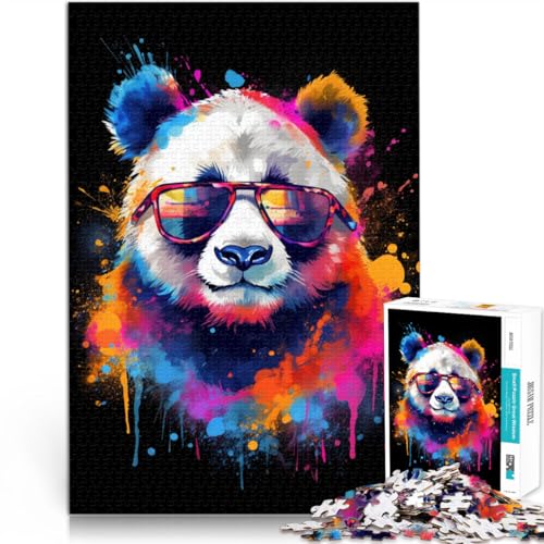 Puzzle für Erwachsene, Panda mit Brille, 1000 Teile, 50 x 75 cm, Holzpuzzle für Kinder ab 14 Jahren, anspruchsvoll, Aber unterhaltsam und humorvoll von BBVNFLIR