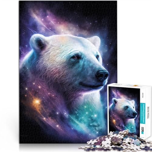 Puzzle für Erwachsene, Puzzle „Weltraum, Galaxie, Eisbär“, 1000 Teile für Erwachsene, 50 x 75 cm, geeignet für Erwachsene und Jugendliche ab 14 Jahren, Spielzeug, Wanddekoration von BBVNFLIR