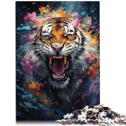 Puzzle für Erwachsene, Sternenhimmel-Malerei, Tiger, 1000 Teile, Puzzle für Erwachsene, 50 x 75 cm, geeignet für Erwachsene und Kinder ab 14 Jahren, Spiele, Spielzeug, Geschenk von BBVNFLIR