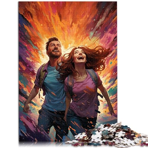 Puzzle für Erwachsene, reisendes Paar, 1000 Teile, Puzzle, 50 x 75 cm, Holzpuzzle für Erwachsene und Kinder, Lernspielzeug, Familienspiele von BBVNFLIR