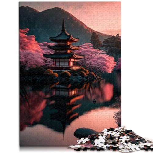 Puzzle für Erwachsene Japanisches Flussufer Puzzle für Erwachsene 1000 Teile 50x75cm Holzpuzzle für Erwachsene und Kinder ab 14 Jahren Spielzeug-Wanddekoration von BBVNFLIR