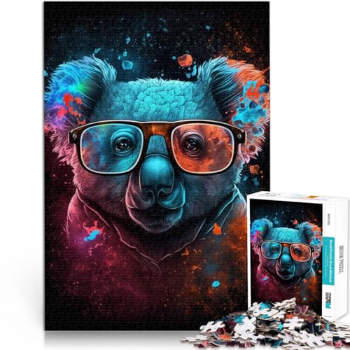 Puzzle für Erwachsene Koala mit Brille 1000 Teile Puzzle Lernspiele 50x75cm Holzpuzzle Teenagerspiel Spielzeug für Erwachsene Familienpuzzle Geschenk von BBVNFLIR