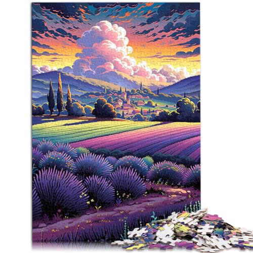 Puzzle für Erwachsene Lavendelfelder in der Provence, Frankreich, 1000-teiliges Puzzle, Lernspiele, 50 x 75 cm, Holzpuzzle für Erwachsene und Kinder ab 14 Jahren von BBVNFLIR