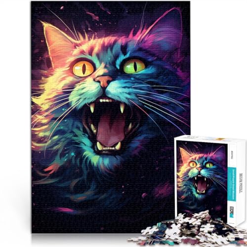 Puzzle für Erwachsene Maine-Coon-Katze Puzzle für Erwachsene 1000 Teile 50x75cm Holzpuzzle Teenager Lernen Lernspielzeug Familienspiele von BBVNFLIR