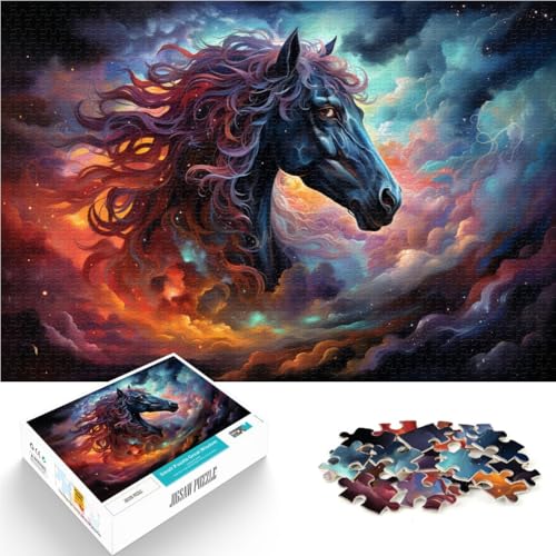 Puzzle für Erwachsene Nebula Dark Horse Puzzle für Erwachsene 1000 Teile 50x75cm Holzpuzzle für Kinder ab 14 Jahren Familienunterhaltungsspielzeug von BBVNFLIR