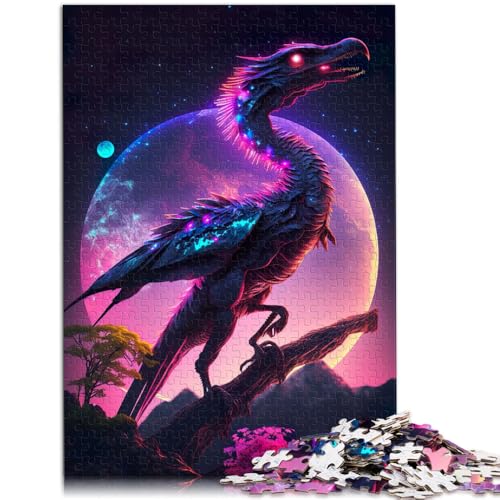 Puzzle für Erwachsene Neon-Märchen-Dinosaurier-Puzzle 1000 Teile 50x75cm Holzpuzzle Teenager-Kinderspiel Spielzeug für Erwachsene Familienpuzzle Geschenk von BBVNFLIR