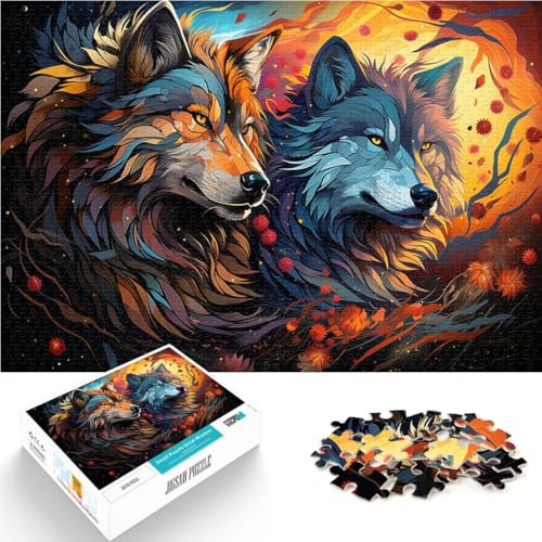 Puzzle 1000 Teile für Erwachsene Farbwolf Lernpuzzle Familienspiel Stressabbau für Teenager ab 14 Jahren 50x75cm von BBVNFLIR