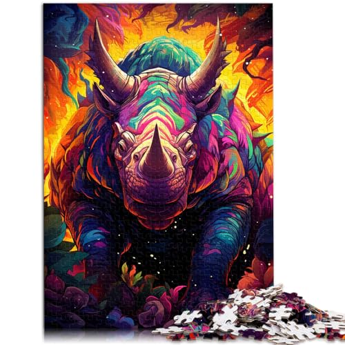 Puzzle für Erwachsene Triceratops, bunt, Puzzle für Erwachsene, 1000 Teile, 50 x 75 cm, Holzpuzzle, geeignet für Erwachsene und Jugendliche ab 14 Jahren, Lernspiele von BBVNFLIR