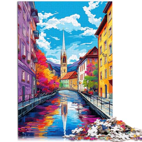 Puzzle für Erwachsene Züricher Altstadt, 1000-teiliges Puzzle, 50 x 75 cm, Holzpuzzle für Erwachsene und Kinder ab 14 Jahren, entspannendes, intellektuelles Lernspielzeug von BBVNFLIR