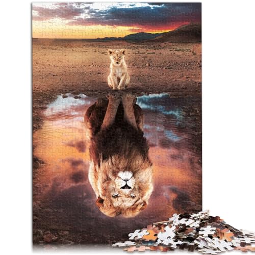 Puzzle für Erwachsene und Kinder, König der Löwen, 1000 Teile, Puzzle für Erwachsene, 50 x 75 cm, Holzpuzzle, geeignet für Erwachsene und Kinder ab 14 Jahren, Heimdekoration von BBVNFLIR