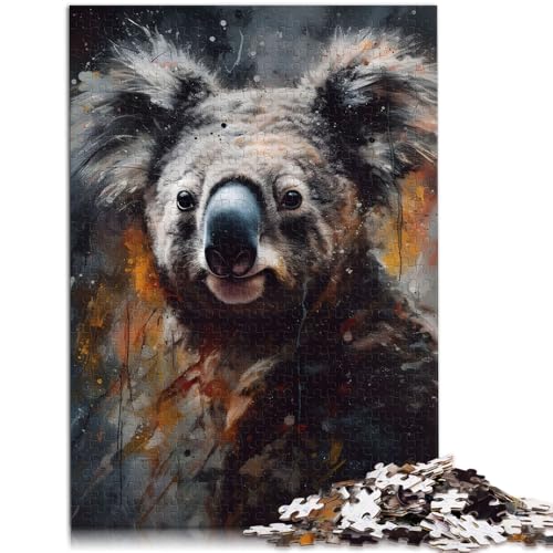 Puzzle für Erwachsene und Kinder, Öl-Koala-Porträt, 1000 Teile, Puzzle für Erwachsene, 50 x 75 cm, Holzpuzzle, geeignet für Erwachsene und Kinder ab 14 Jahren, Heimdekoration von BBVNFLIR