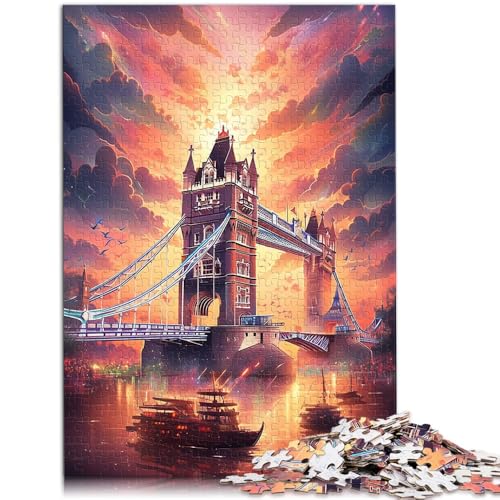 Puzzle für Erwachsene und Kinder, Tower Bridge, England, 1000 Teile, für Erwachsene, 50 x 75 cm, geeignet für Erwachsene und Kinder ab 14 Jahren, Spiele, Spielzeug, Geschenk von BBVNFLIR