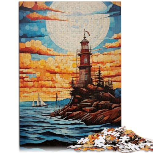 Puzzle für Erwachsene und Kinder, ikonischer Leuchtturm für Erwachsene, 1000 Teile, 50 x 75 cm, Holzpuzzle für Teenager und Kinder, Lernspielzeug, Familienspiele von BBVNFLIR